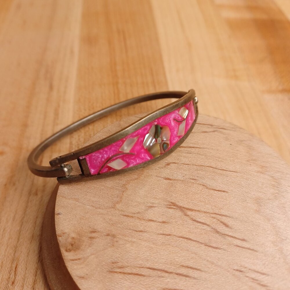 Vintage Taxco Silver Abalone Bracelet